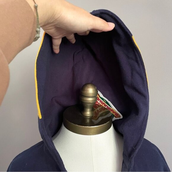 Barbarian Yellow / Blue Striped Hooded Rugby Jersey - XS, unisex fits oversized! - Picture 3 of 13